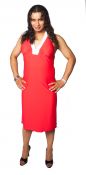 Halter Dress With Breast Pockets Red